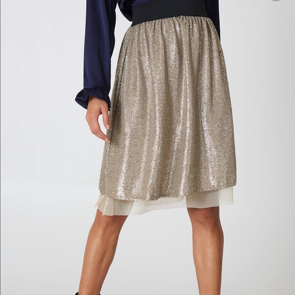 Free People Sequined Flashing Light Midi Skirt - Picture 3 of 4